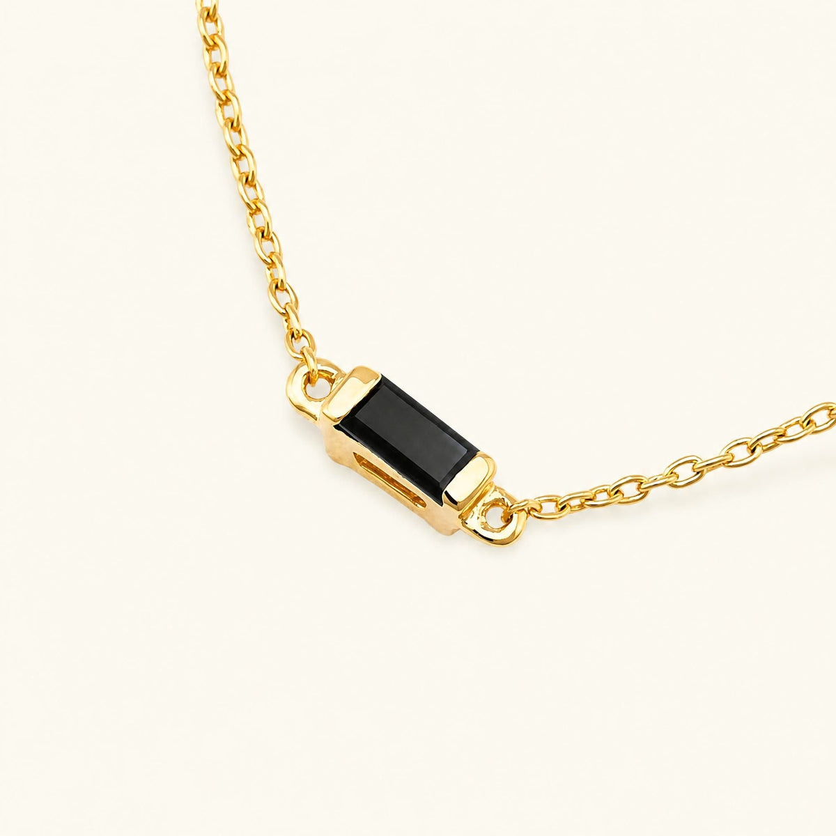 Shanti solitaire baguette black diamond bracelet