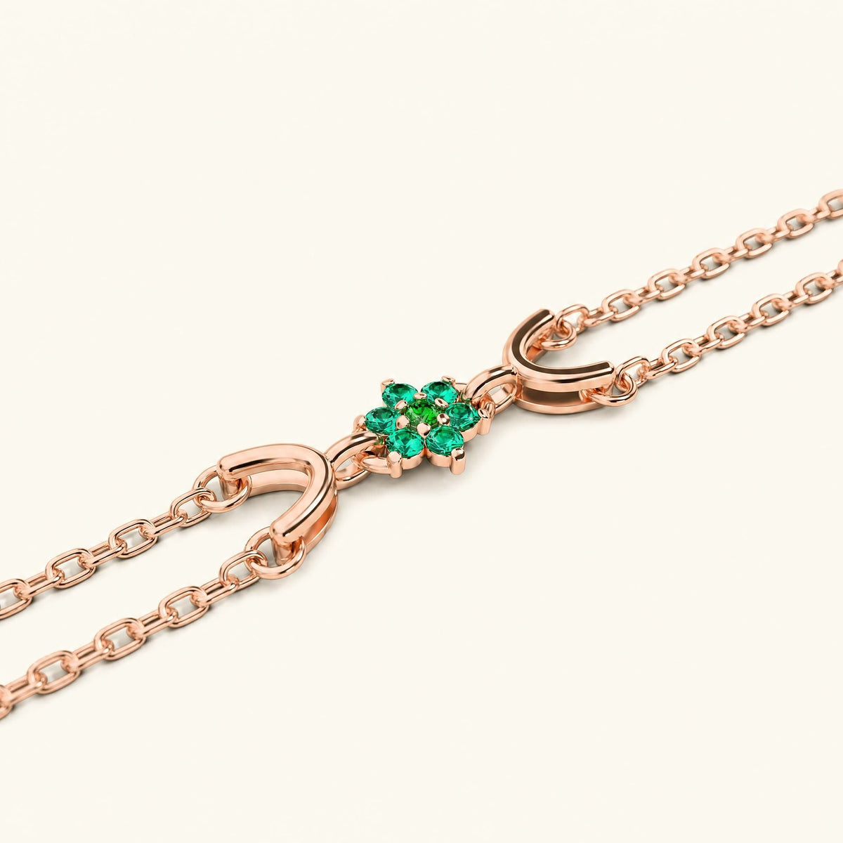 Surya rose gold bracelet for women with emerald