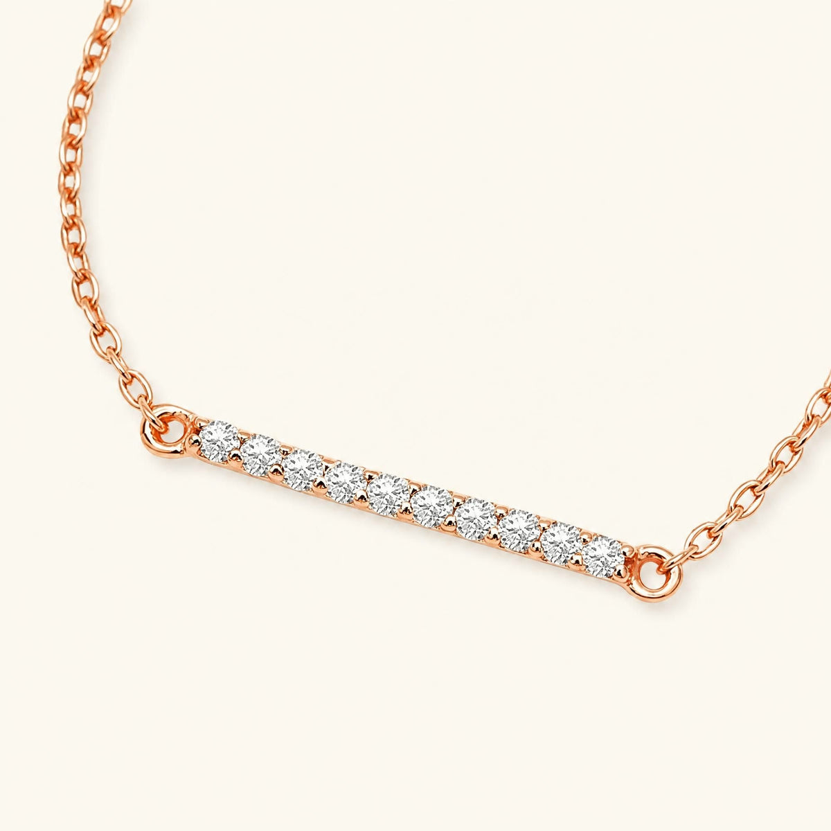 Long bar diamond bracelet in rose gold