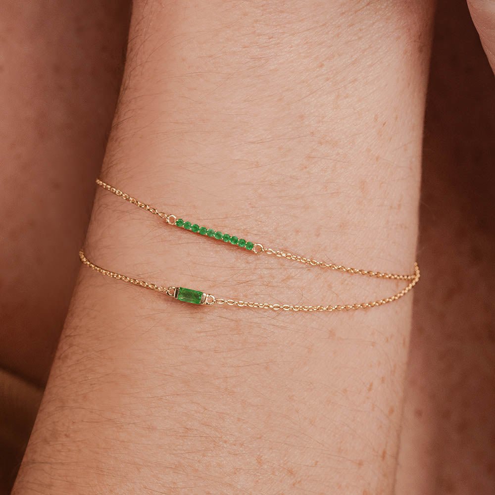 Emerald bracelet for women in vermeil