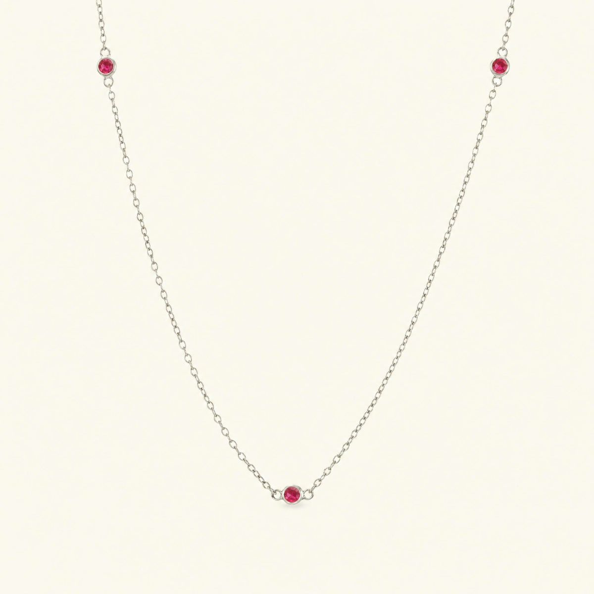 Asonya white gold close-set ruby choker necklace