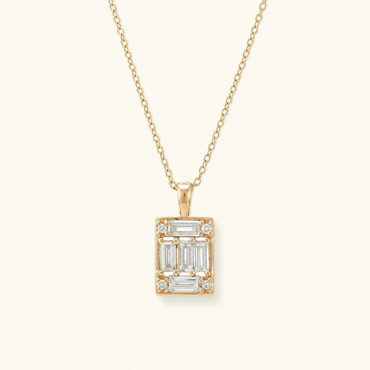Atma geometric diamond necklace in rose gold
