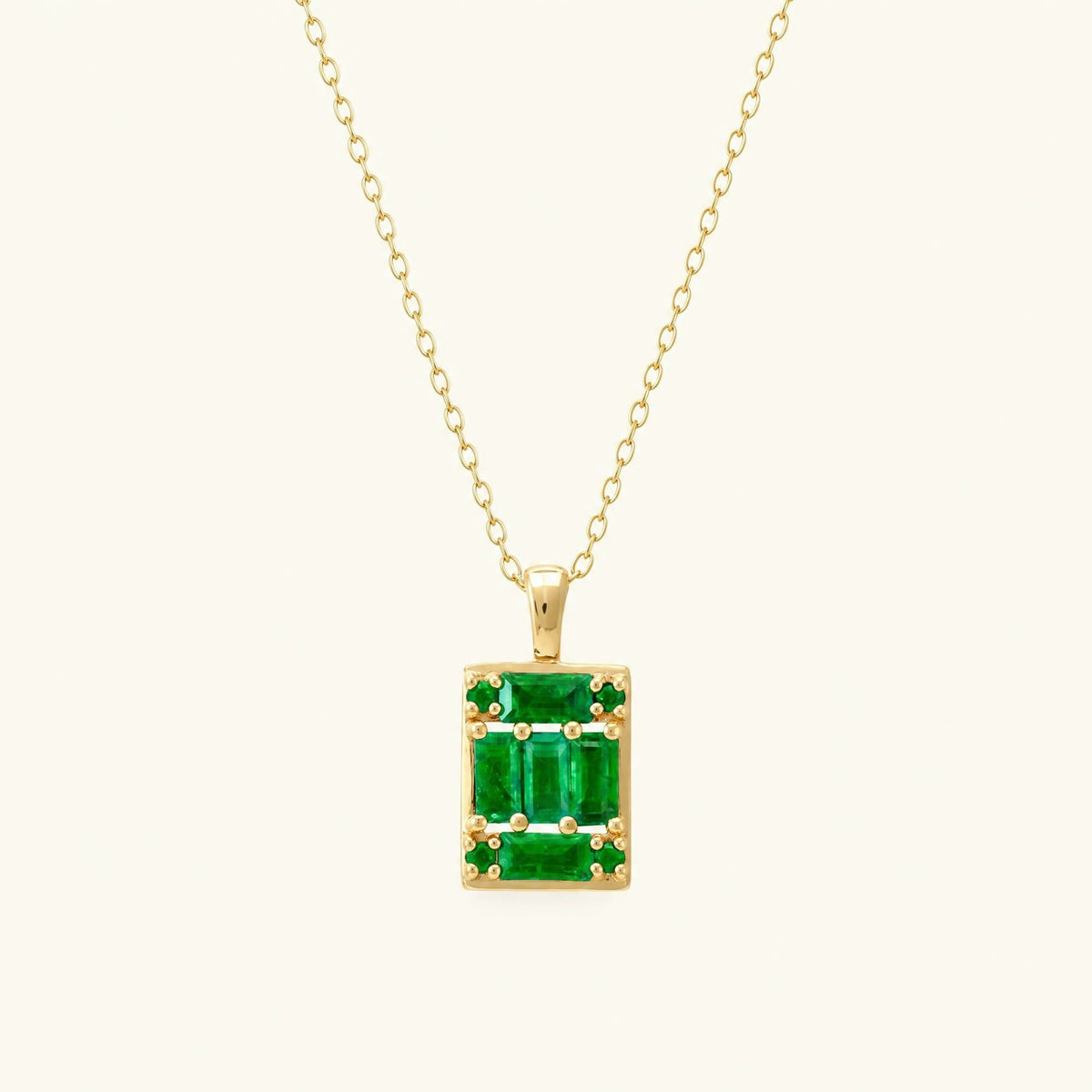 Atma geometric emerald necklace