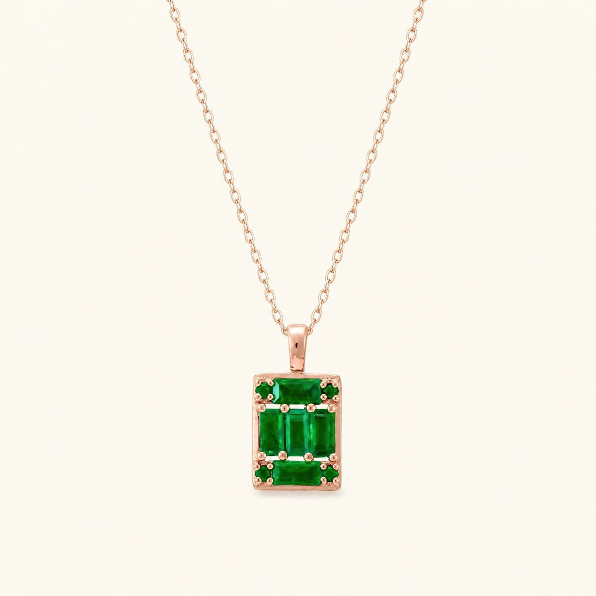 Atma emerald necklace rose gold women