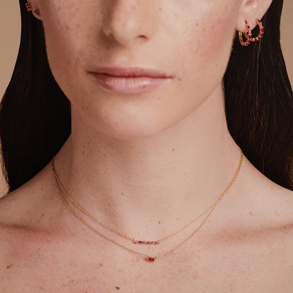 Mayuri ruby ​​baguette necklaces