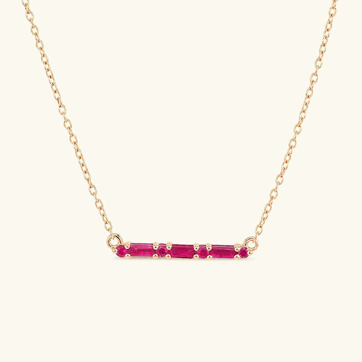 Bhagya geometric ruby necklace in rose gold for women