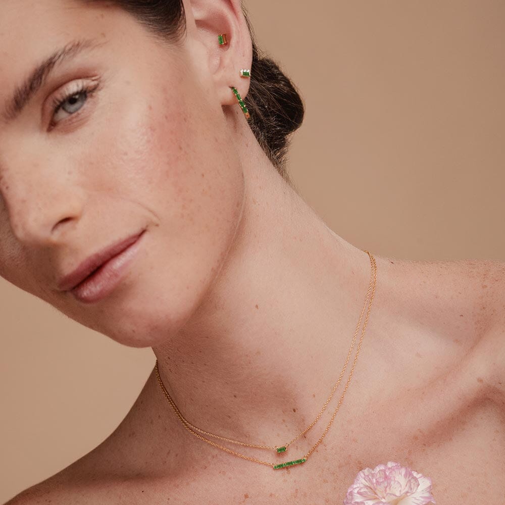 Mayuri Paris Emerald Baguette Necklaces