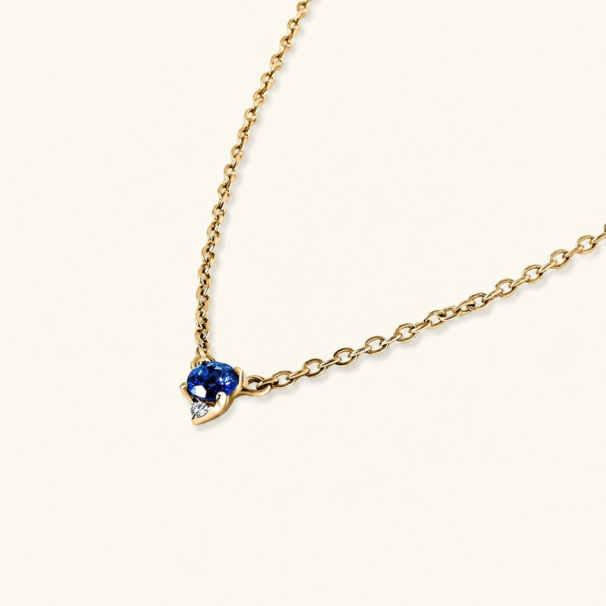 Sapphire diamond necklace in vermeil gold
