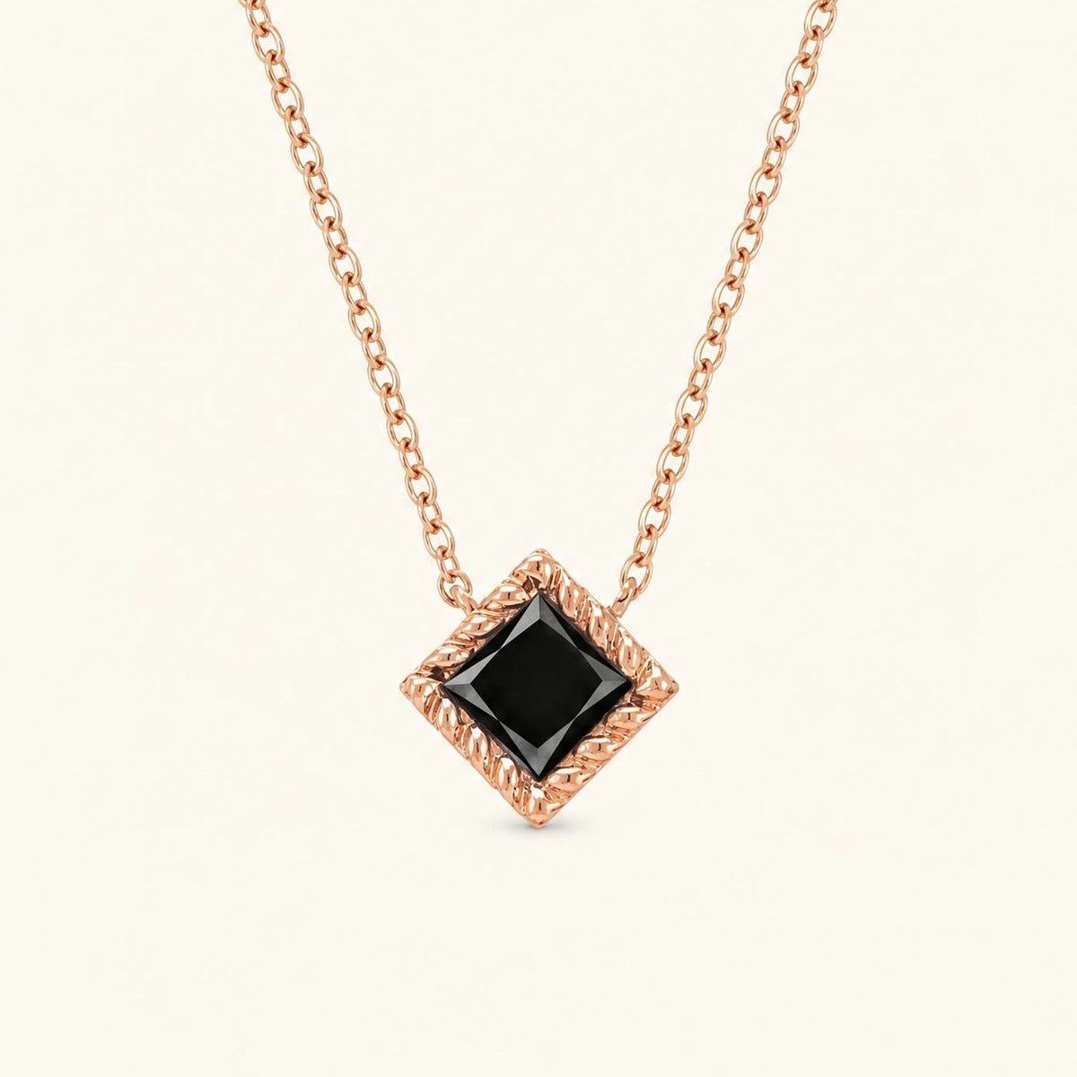 Indrani black diamond necklace rose gold