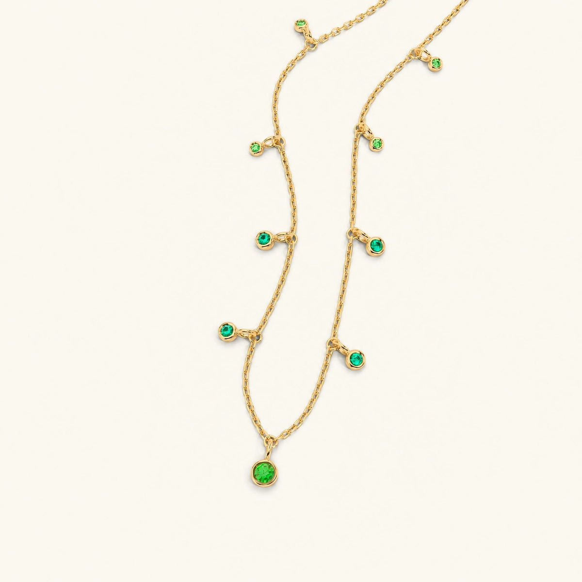 Megha yellow gold necklace with emerald