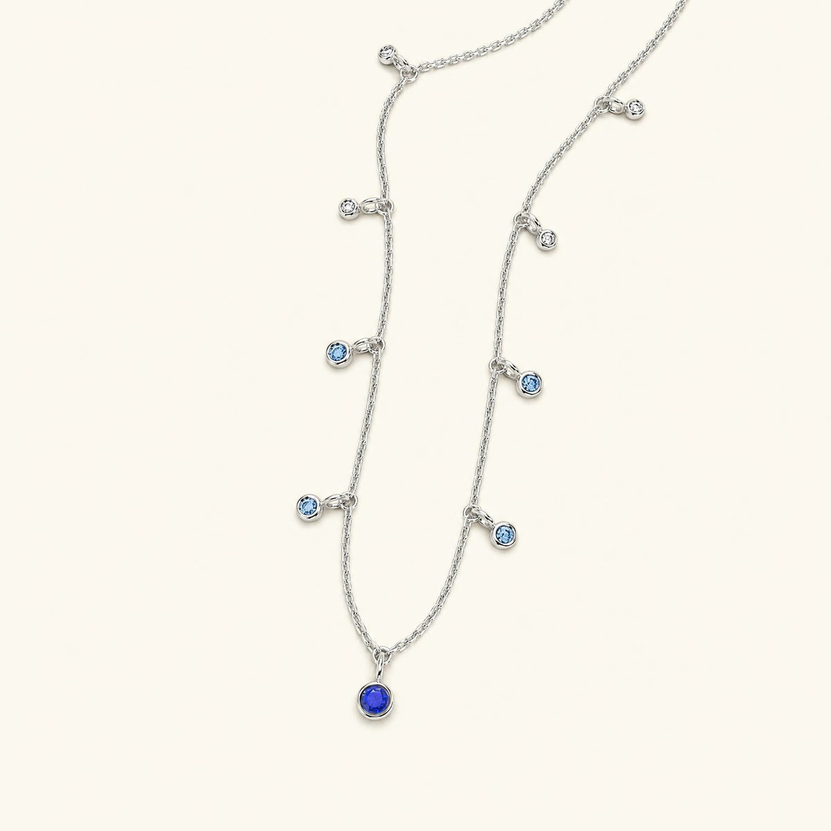 Megha white gold necklace with sapphire