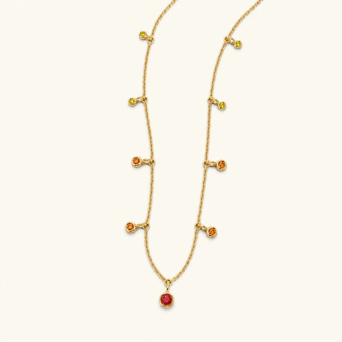 Megha yellow gold necklace with orange sapphire