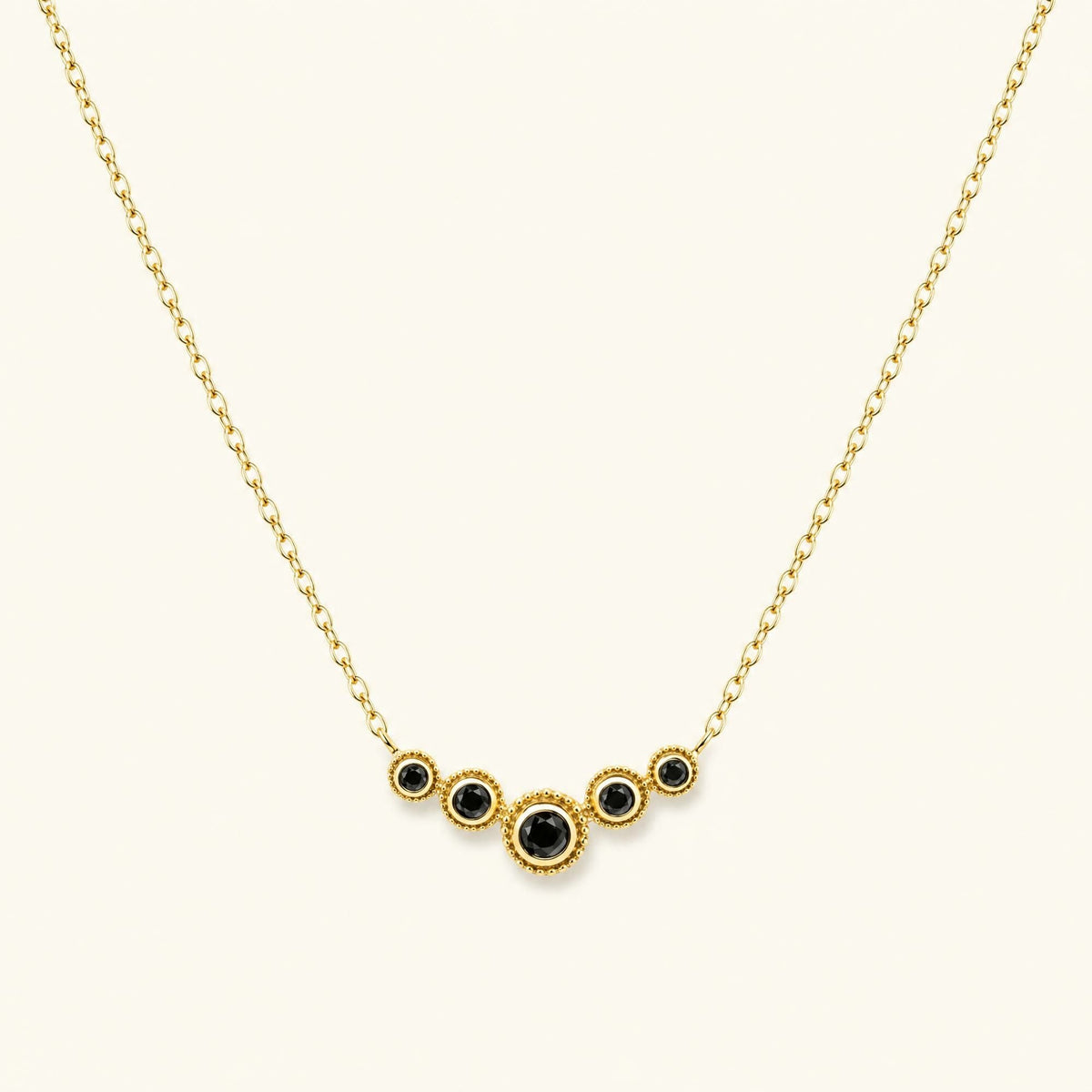 Fine black diamond river necklace in vermeil
