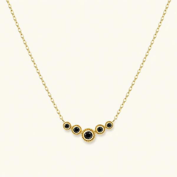 Fine black diamond river necklace in vermeil