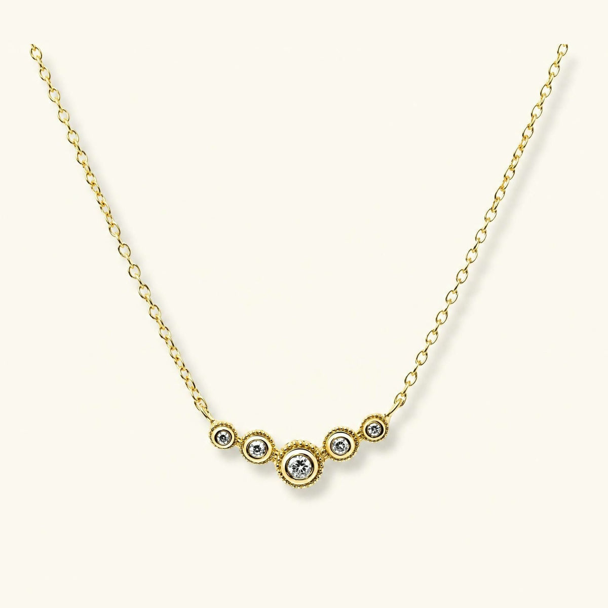 Fine diamond river necklace in yellow gold