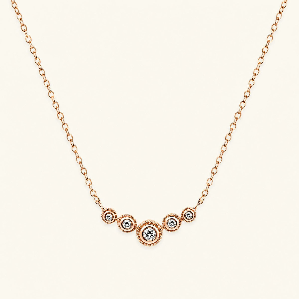 Diamond river necklace in rose gold