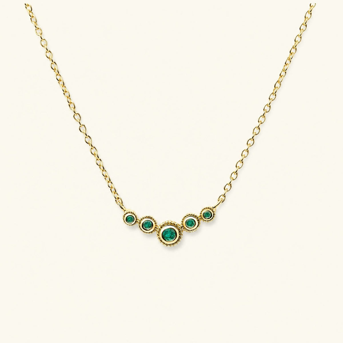 Fine emerald river necklace in vermeil