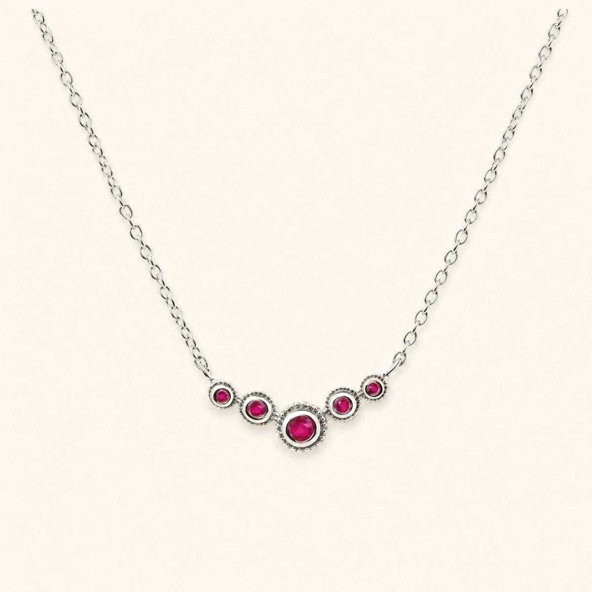 Fine ruby river necklace in white gold