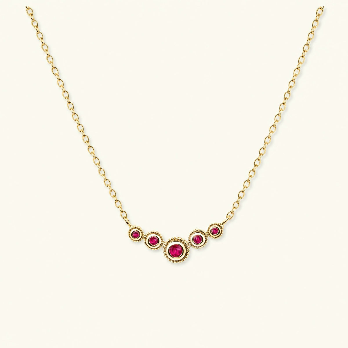 Fine ruby river necklace in vermeil