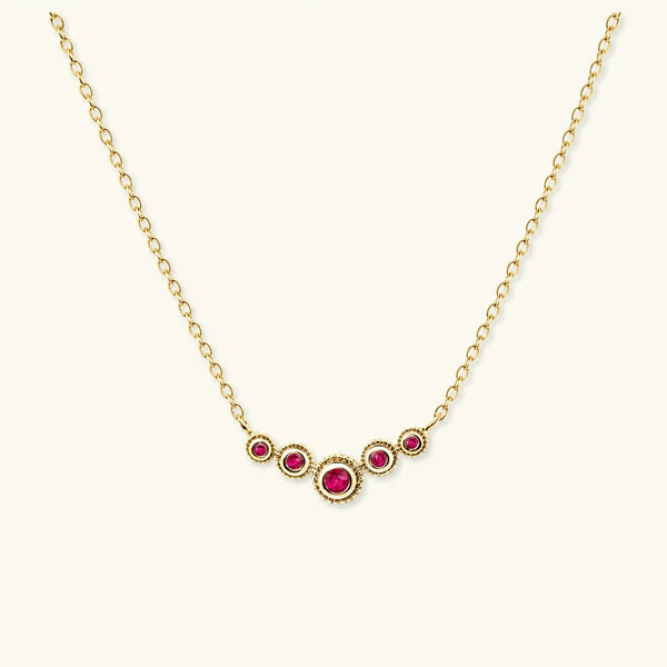 Fine ruby river necklace in vermeil