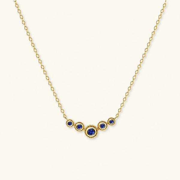 Fine sapphire river necklace in vermeil
