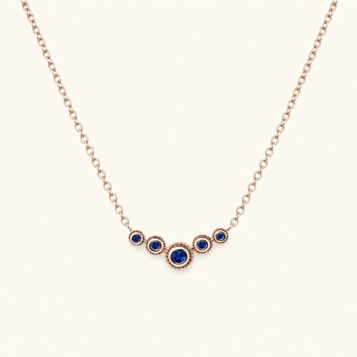 Nadi necklace rose gold sapphire women