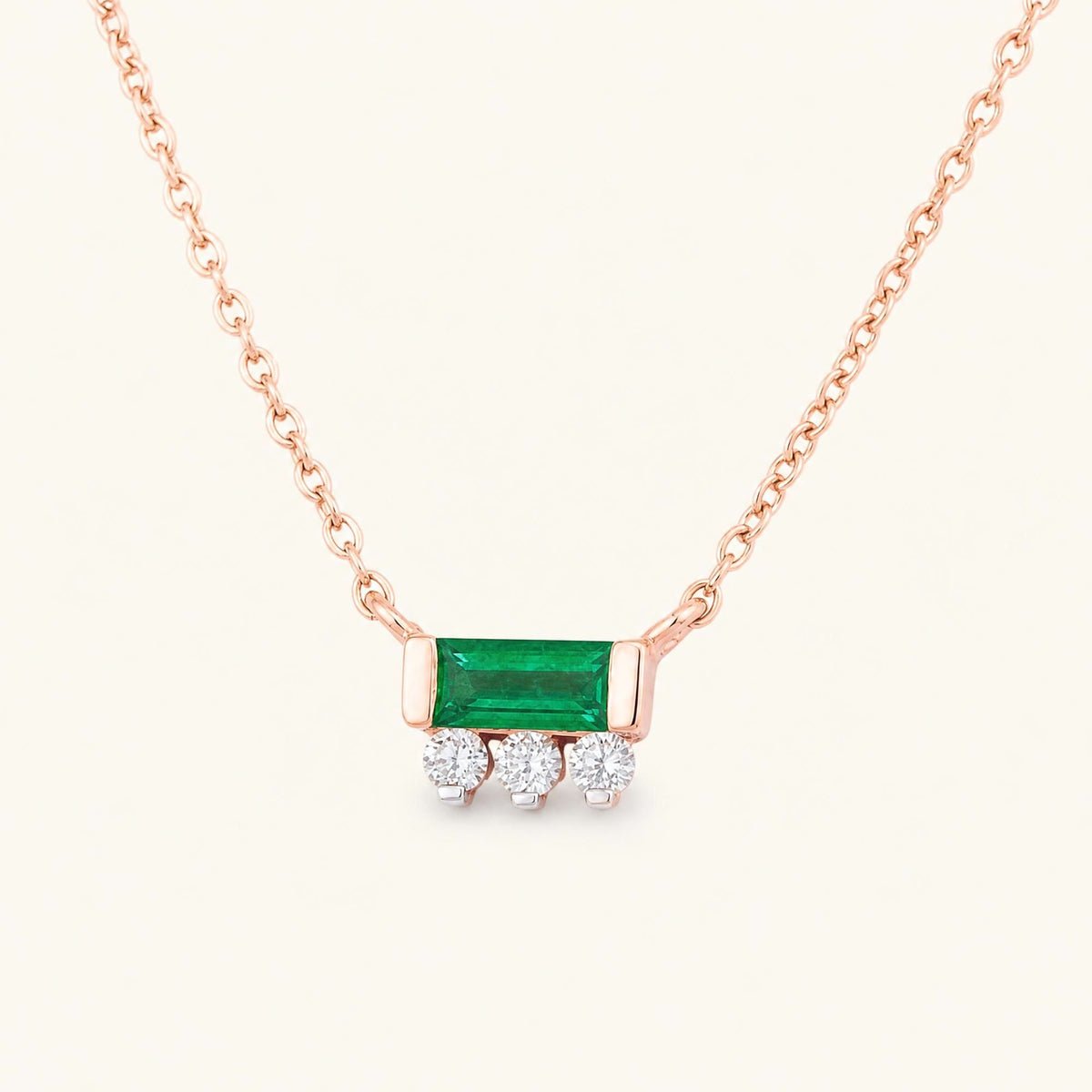 Prana necklace emerald rose gold women