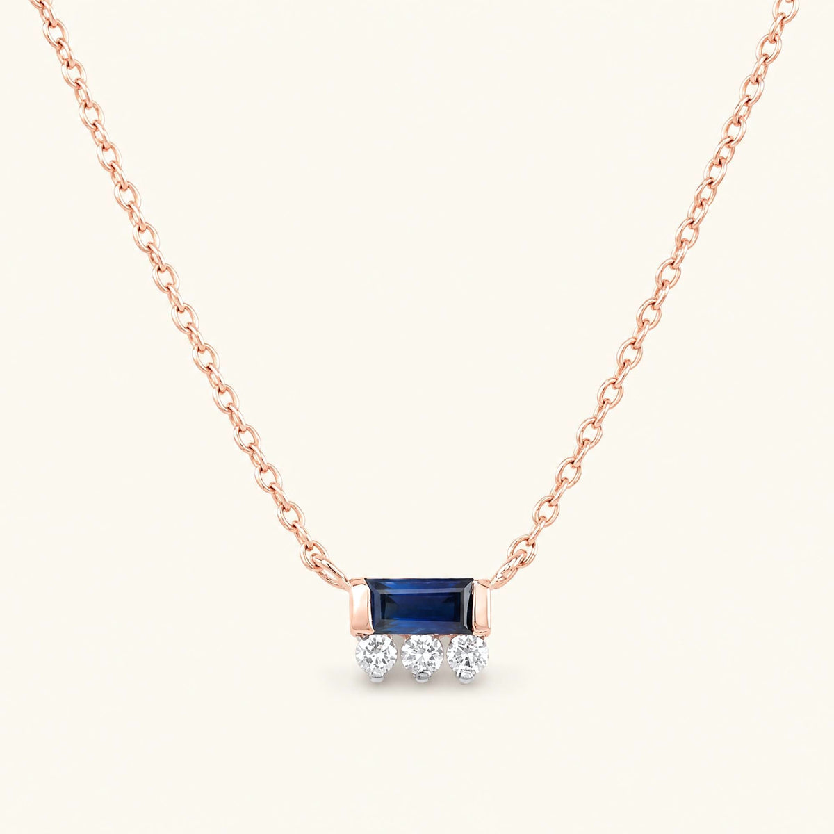 Prana necklace sapphire rose gold women