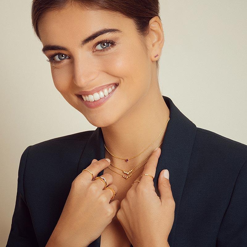 Ruby and diamond necklace and vermeil gold diamond necklace