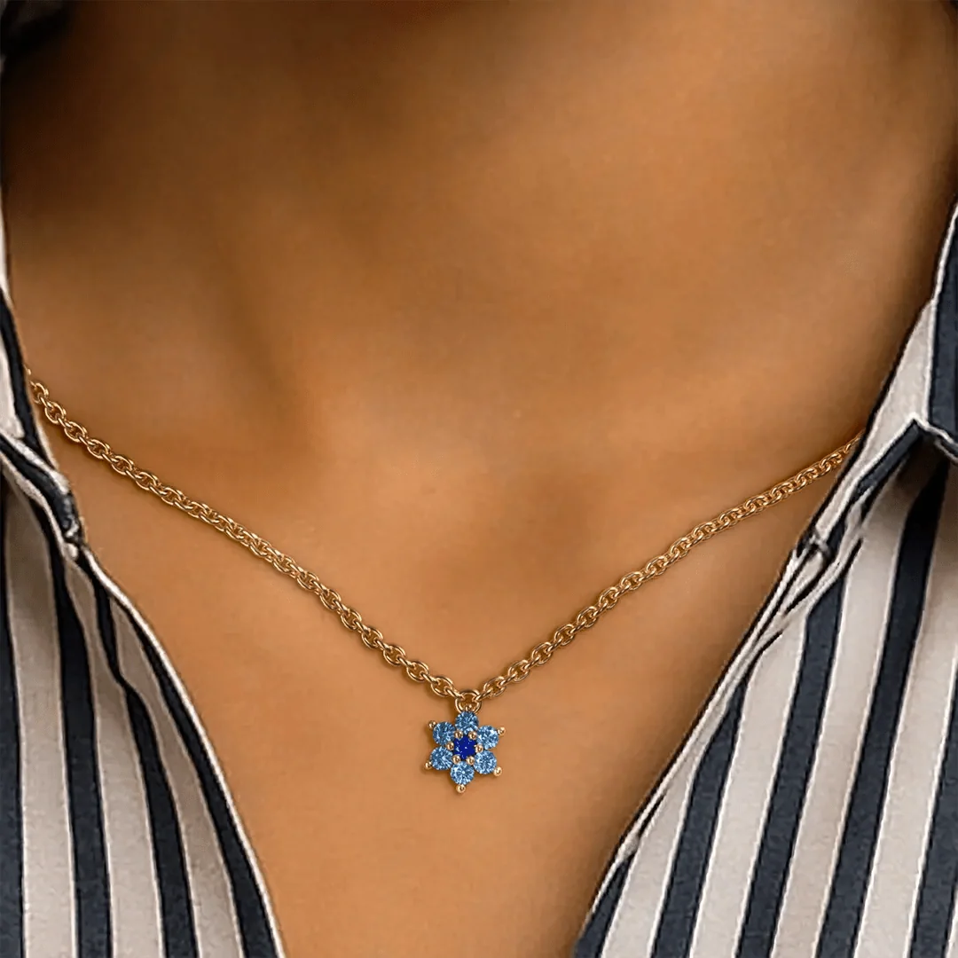 Blue horizon sapphire Surya necklace