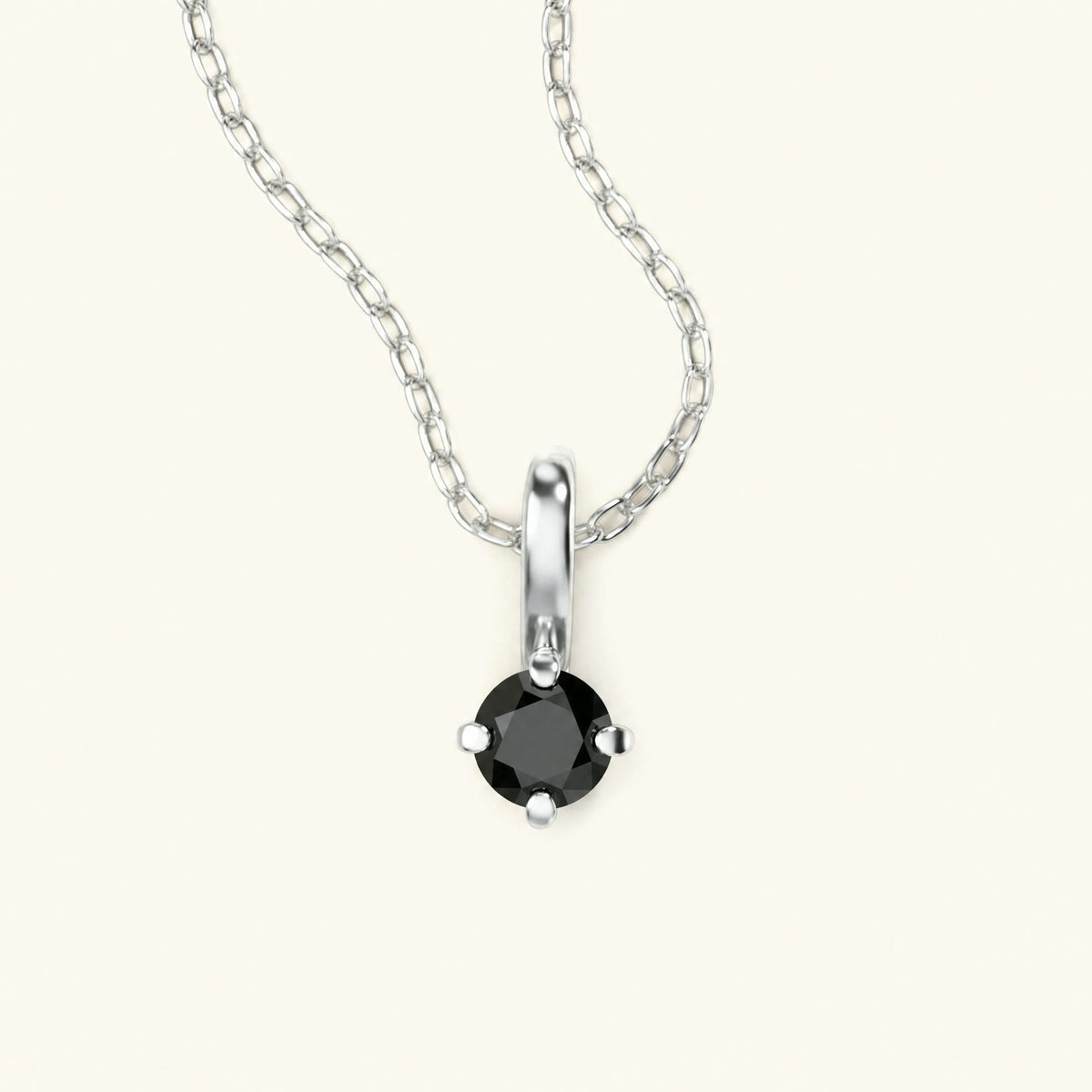 Saral black diamond solitaire necklace white gold
