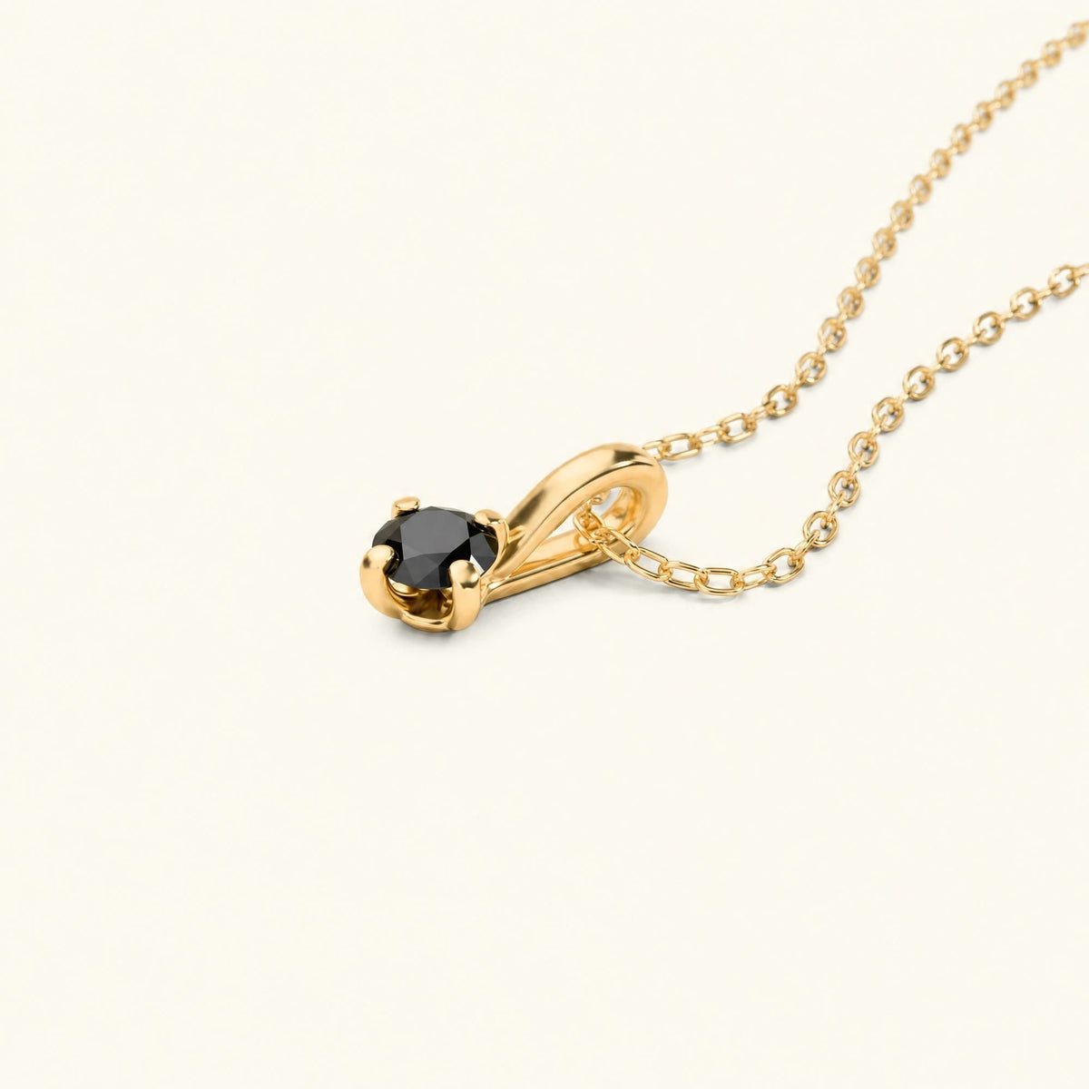 Saral black diamond solitaire necklace
