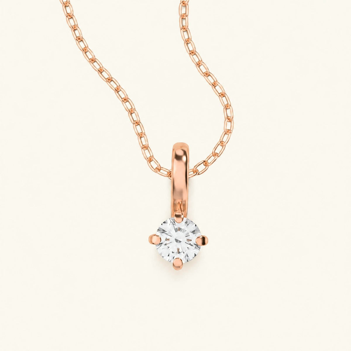 Saral rose gold solitaire diamond necklace 18K