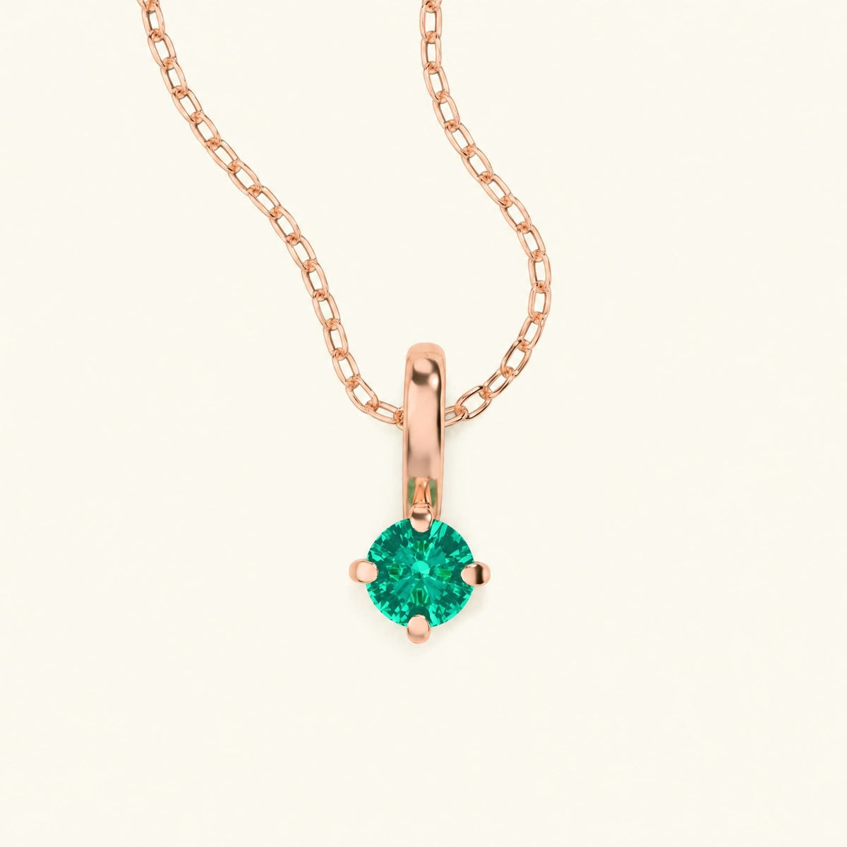 Saral rose gold emerald solitaire necklace