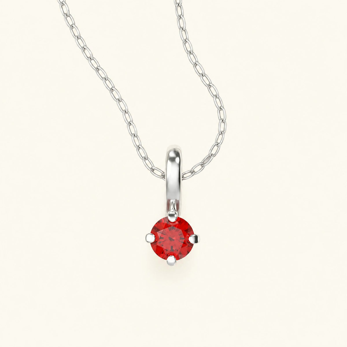 Saral white gold ruby solitaire necklace