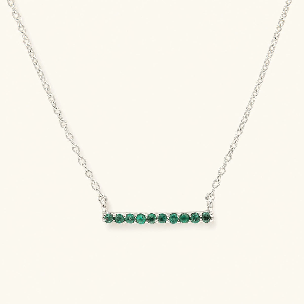 Ujala emerald bar necklace - white gold