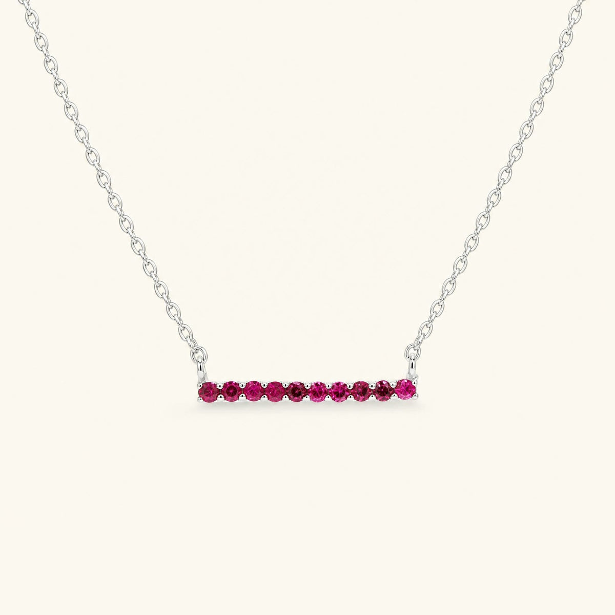 Ujala bar necklace Ruby - white gold