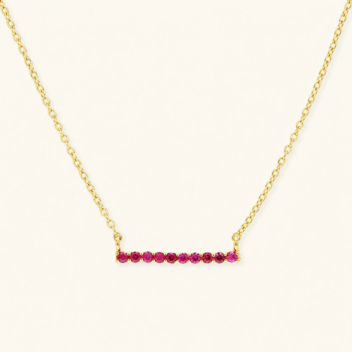 Ujala bar necklace Ruby - yellow gold