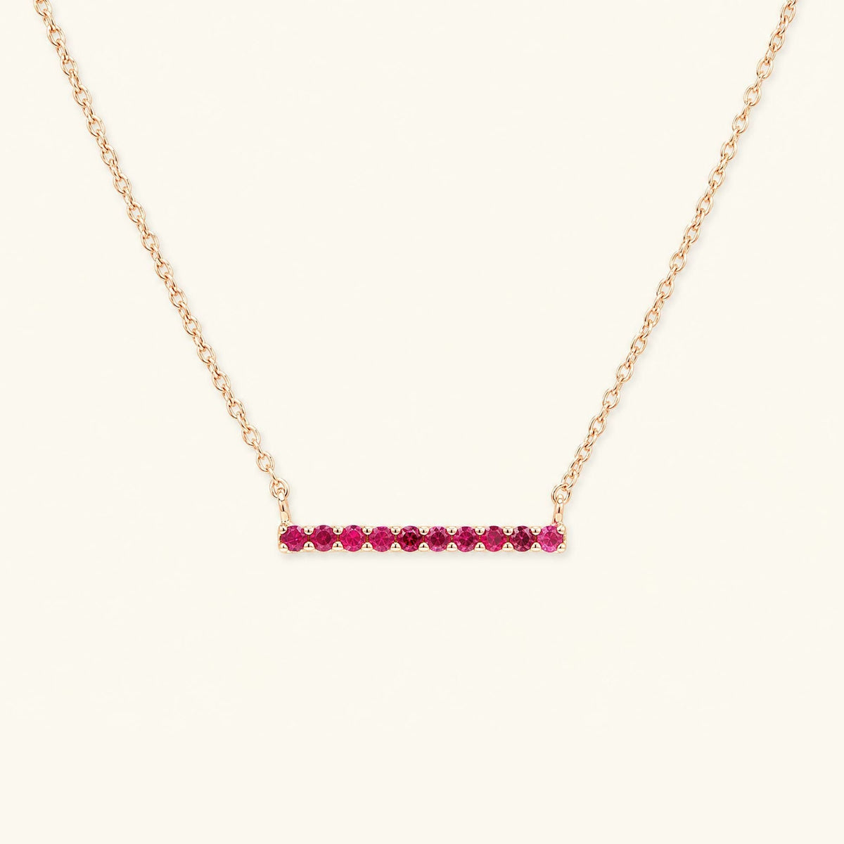 Ujala bar necklace Ruby - rose gold