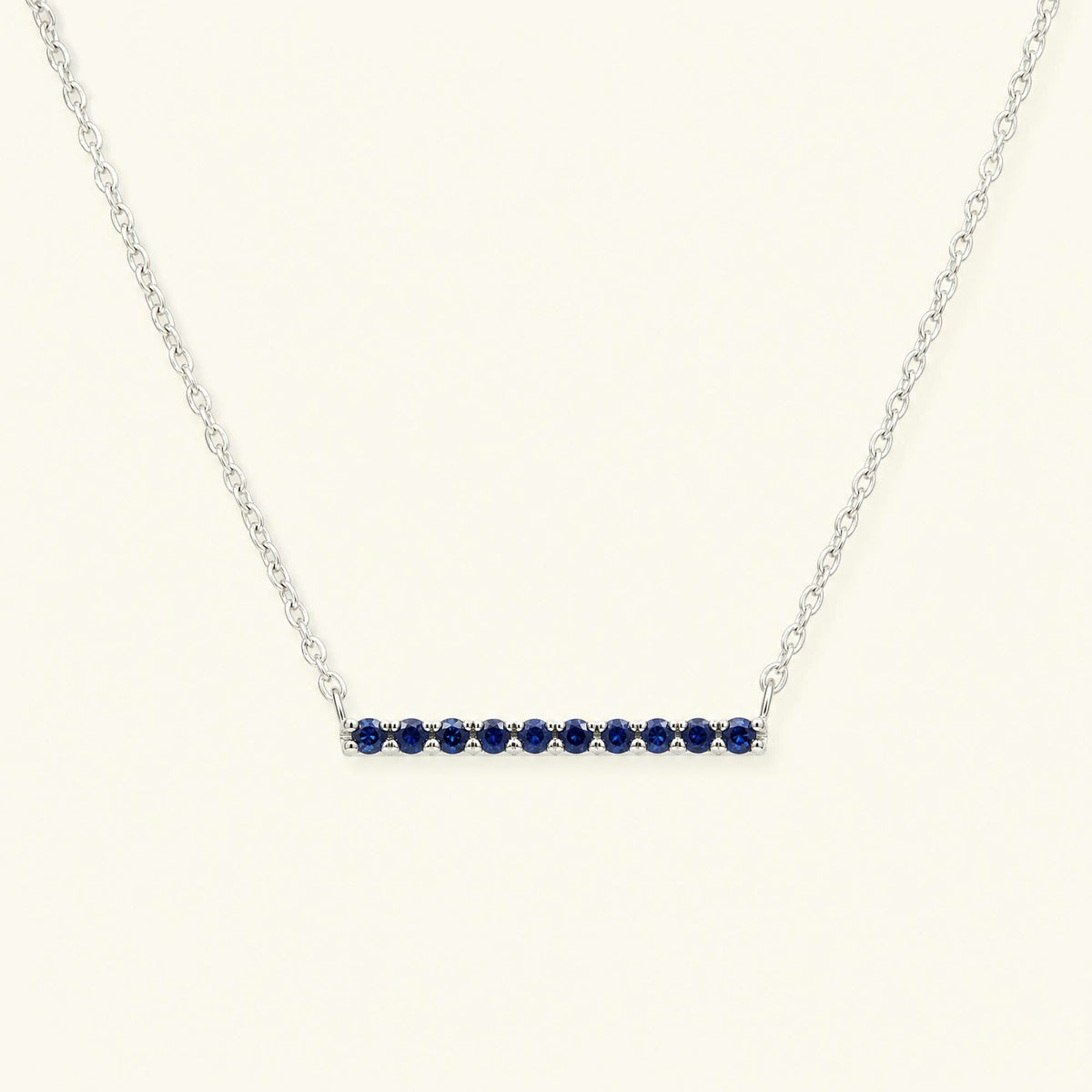 Ujala bar necklace Sapphire - white gold