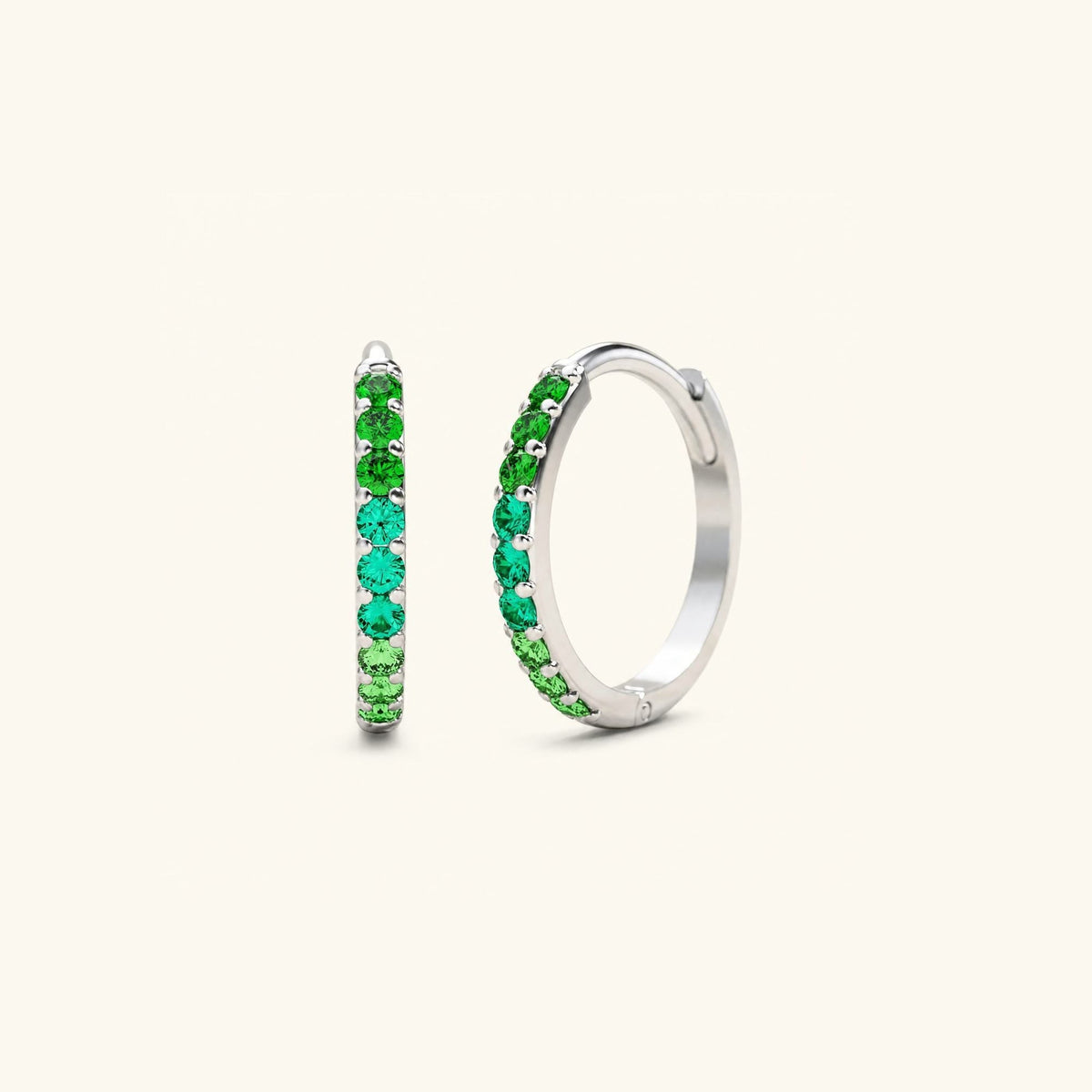 Jyoti Canopy Emerald hoops - white gold