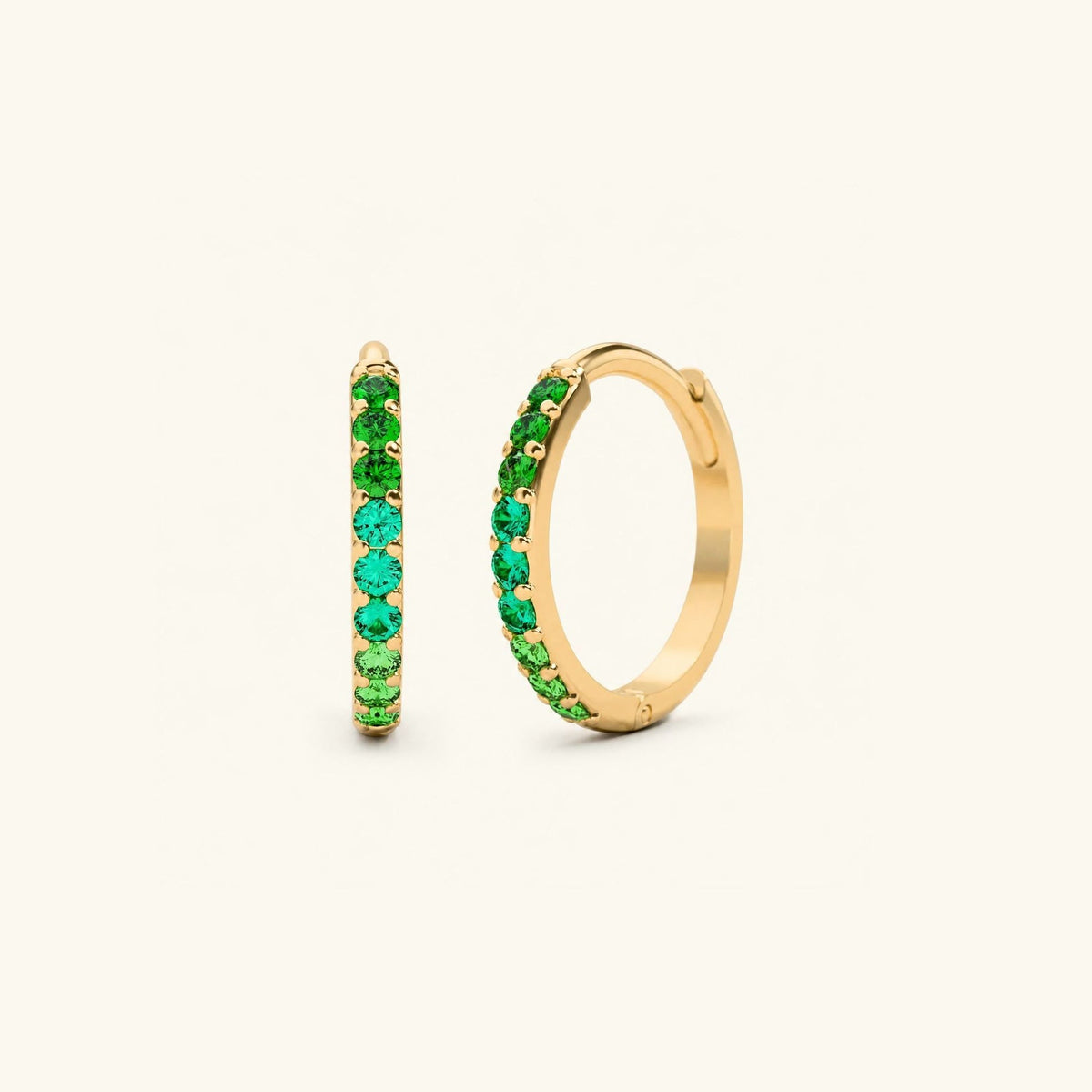 Jyoti Canopy Emerald hoops - yellow gold