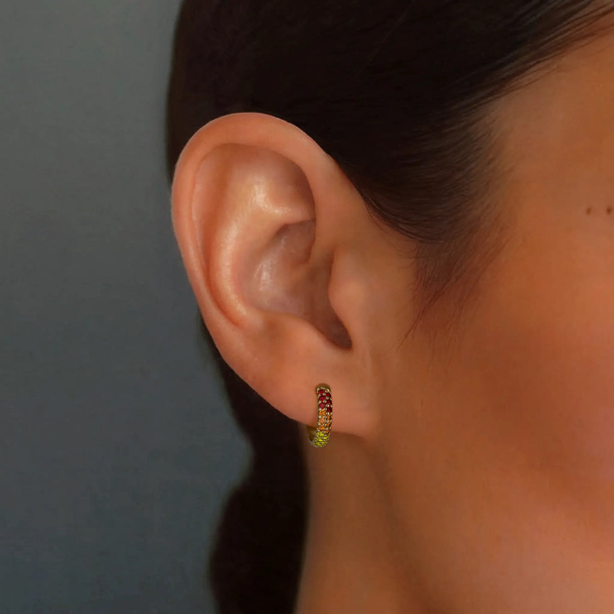 Lavani hoops sunset sapphire yellow gold