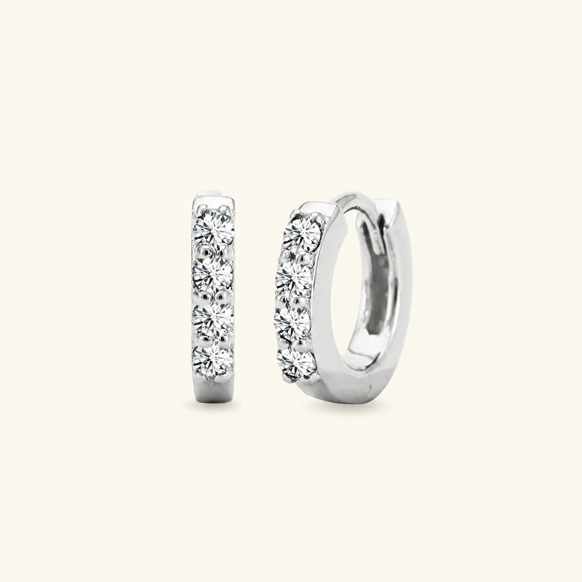 Sumitra hoops diamond - white gold