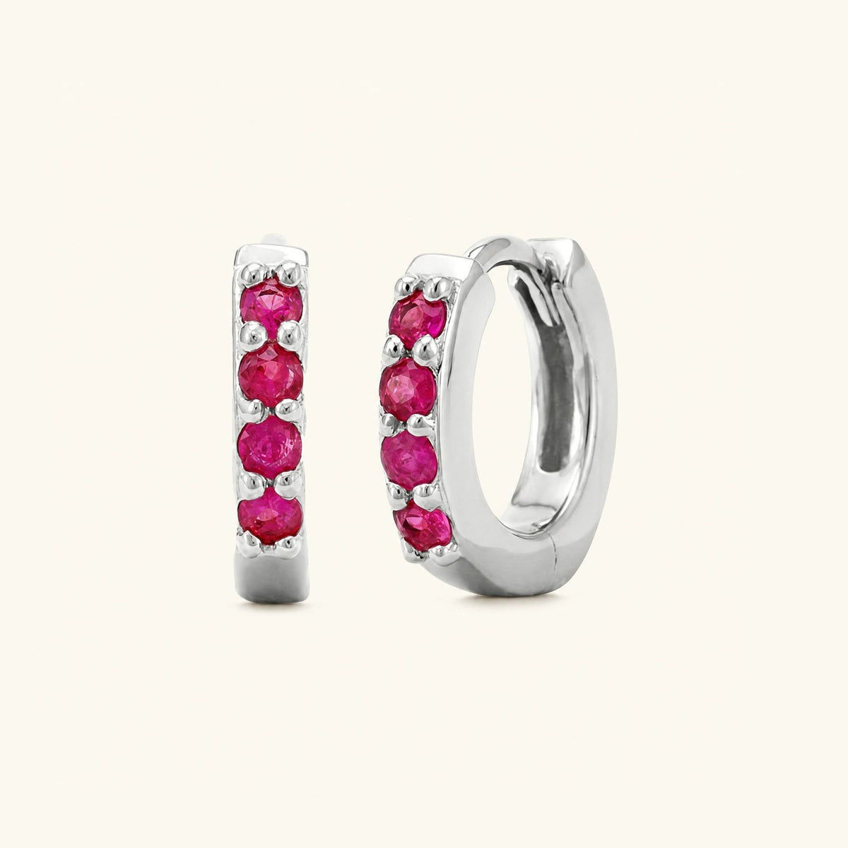 Sumitra hoops Ruby - white gold