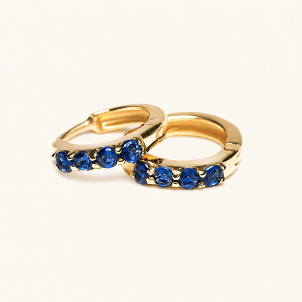 Sumitra hoops Sapphire - yellow gold