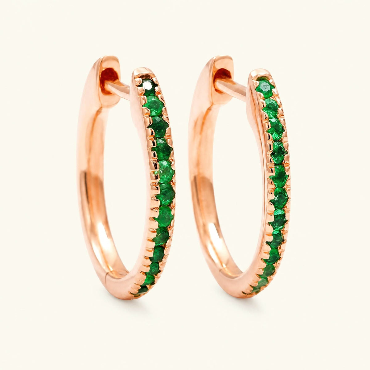 Ujala hoops Emerald - rose gold