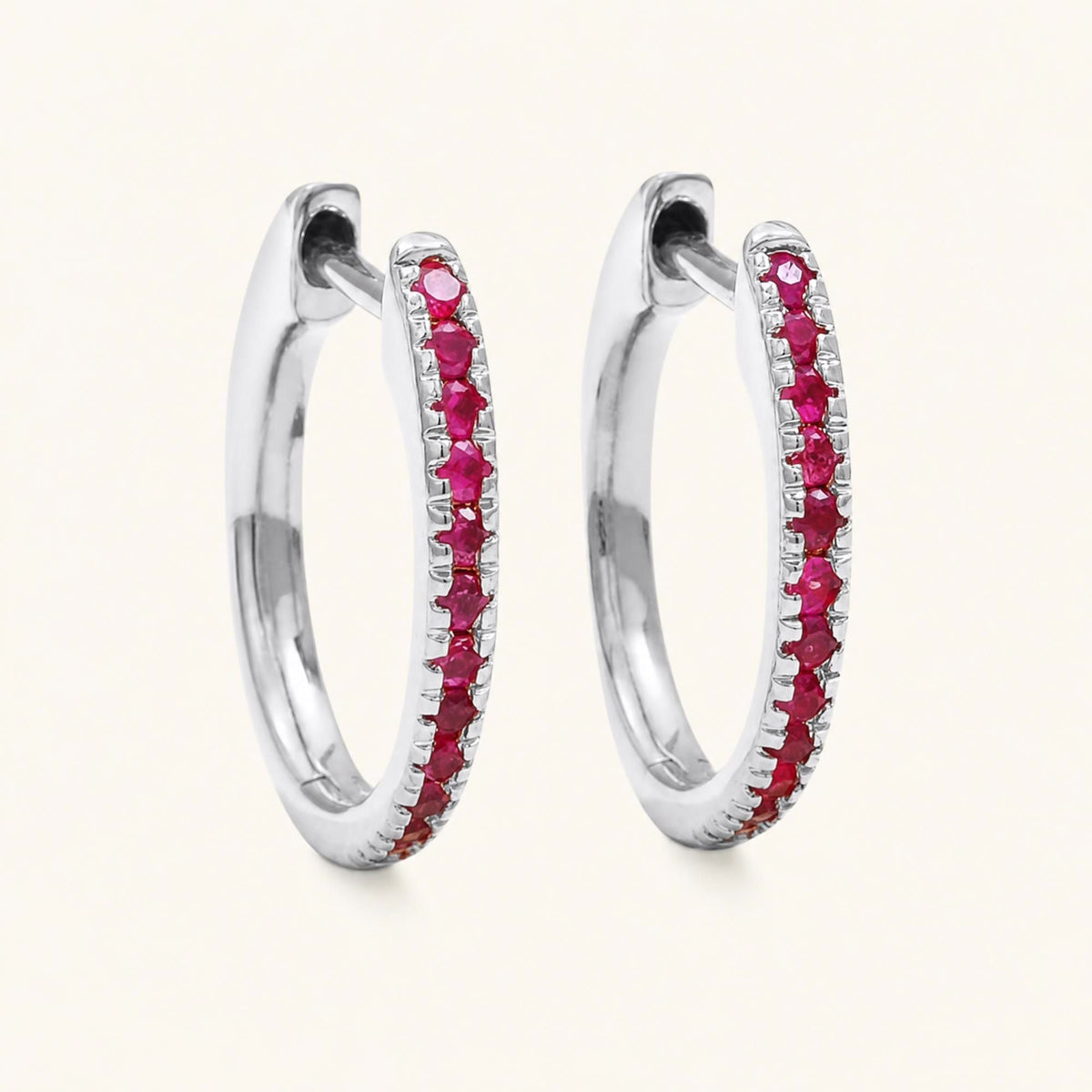 Ujala hoops Ruby - white gold