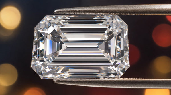 Raw octahedral diamond resting on a kimberlite rock, beside a red wax-sealed envelope