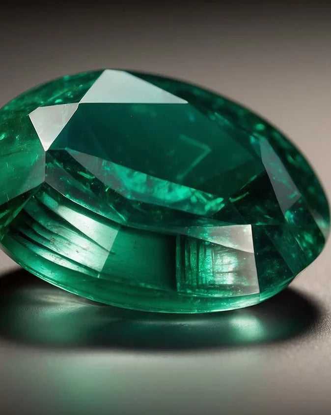 Visual comparison between an untreated emerald and an emerald treated with cedarwood oil